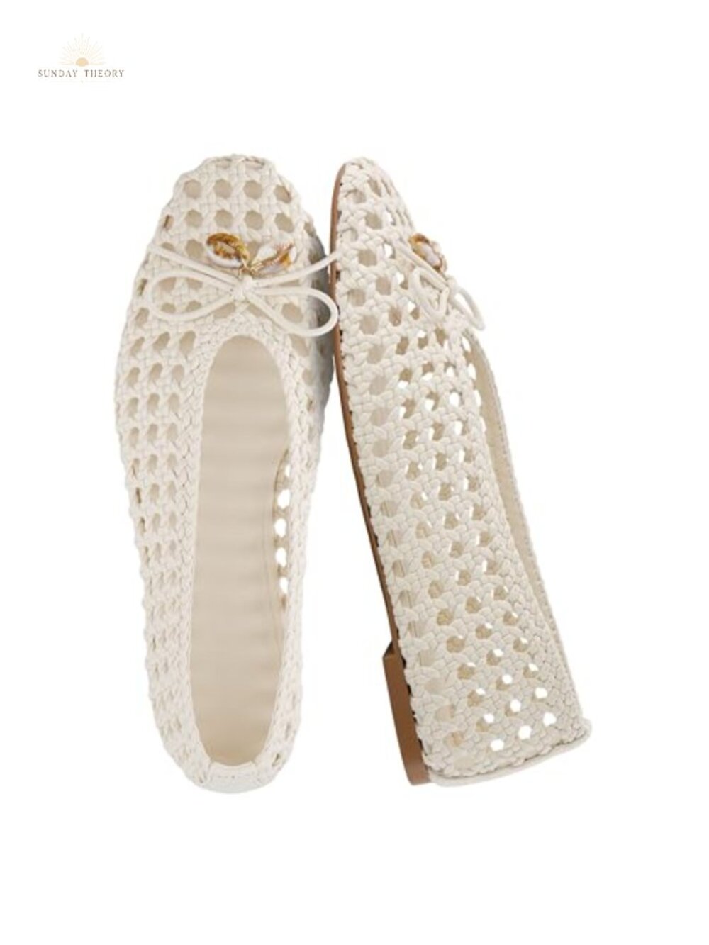 Handwoven Ballet Flats for Women Memory Foam Slip-On Shoes Lightweight
